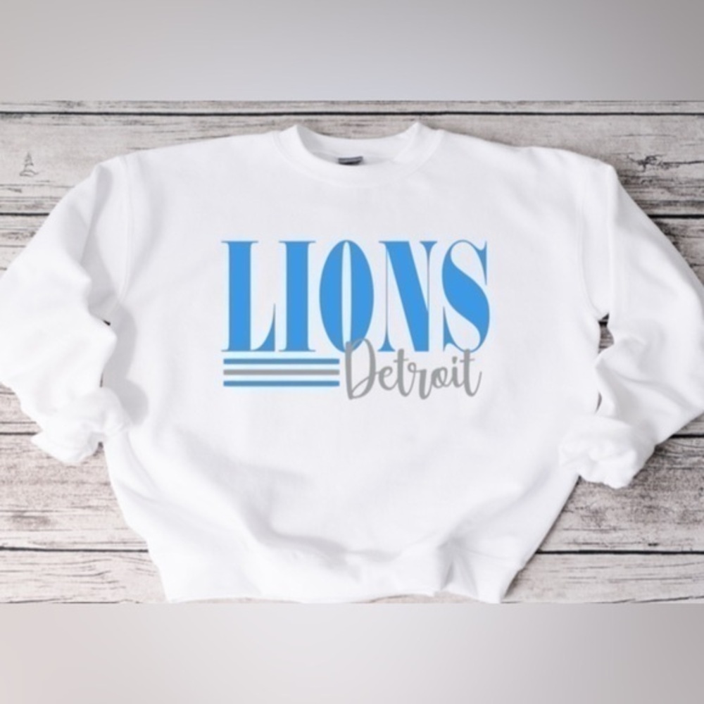 Lions striped crewneck - white